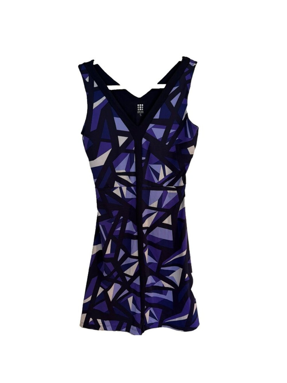 Title Nine Dress Purple Black White Geometric Womens Sz S Athleisure Sports Golf